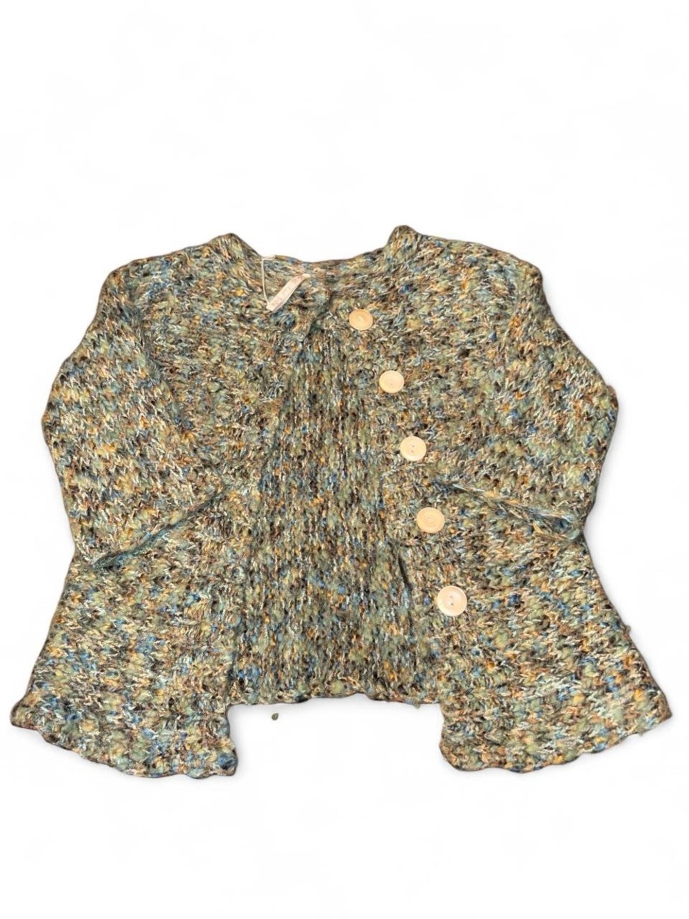 Free People Multicolor Button-Front Knit Sweater